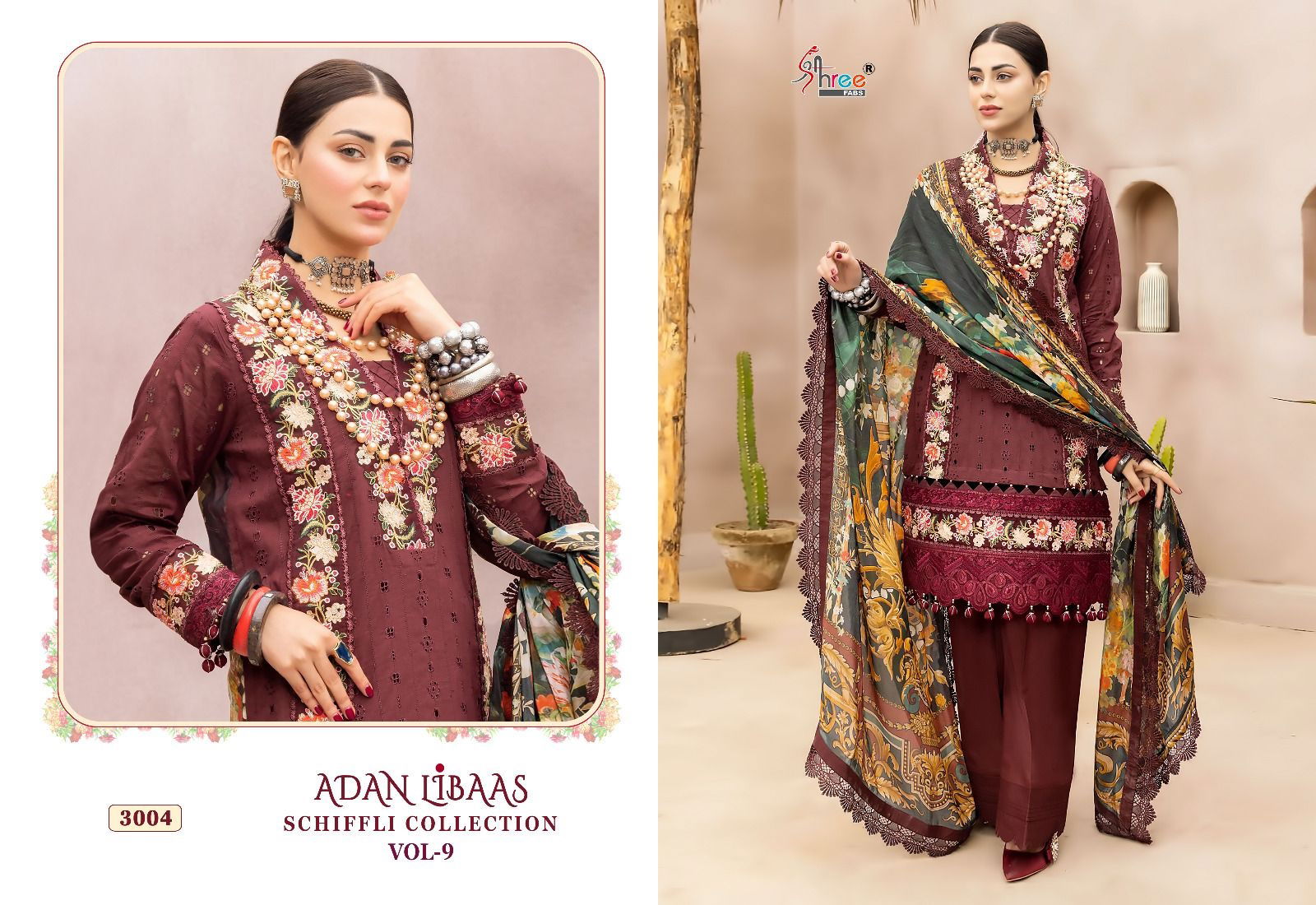 Adan Libaas Schiffli Collection Vol 9 By Shree Pakistani Suits
